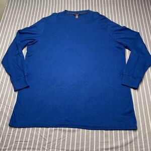 Shaquille O’Neal Sweater Mens 2XLT Blue Cotton Knit Crew Super Soft Pullover